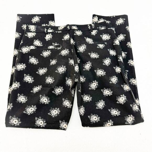 Club Monaco Black Printed Flower Patterned Straight Leg Slack Pants Size 28 - Picture 6 of 7